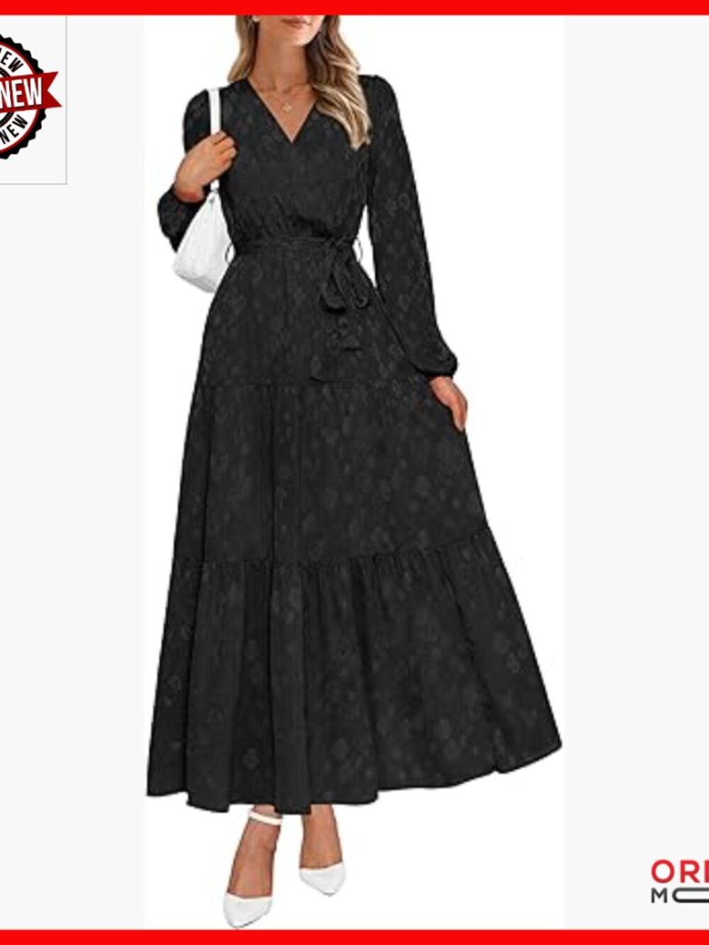 Long Sleeve Wrap V Neck Floral Maxi Dress Tie Waist Boho Chiffon